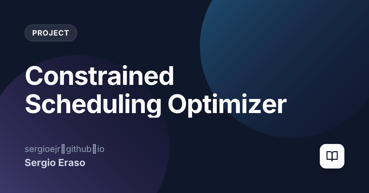 Constrained Scheduling Optimizer